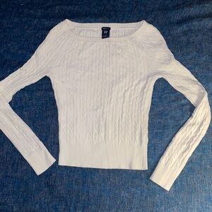Gap Stretch white boat neck sweater size extra small cotton
